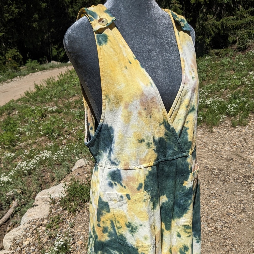 Earthbound Trading Co. Tie Dye Wide Leg Overall Jumpsuit M Festival Boho Hippie - Picture 6 of 16